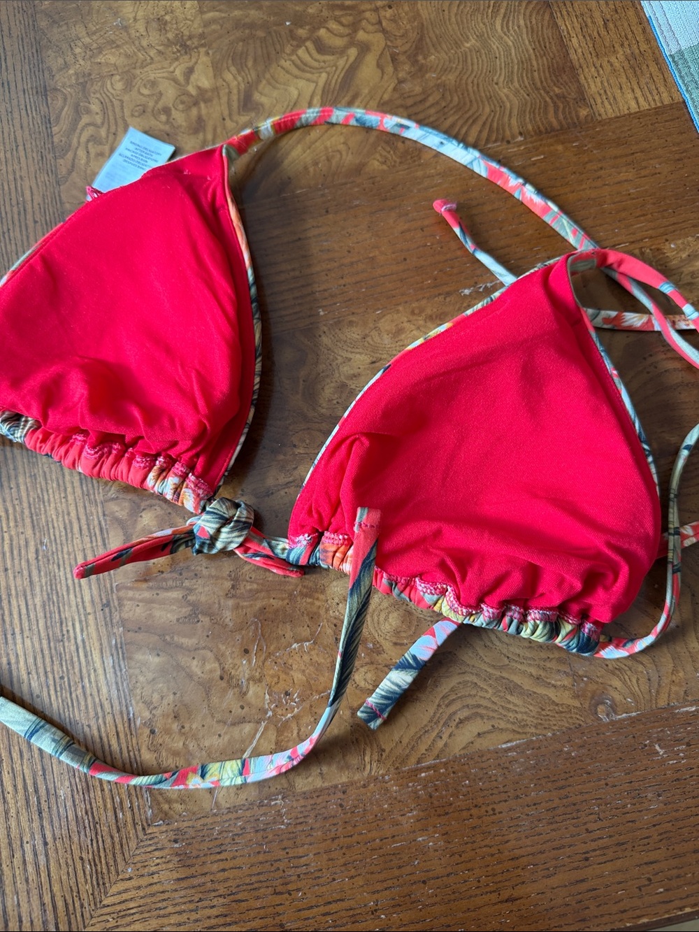 Bananamoon Red Tropical Triangle Bikini Top - Picture 5 of 5